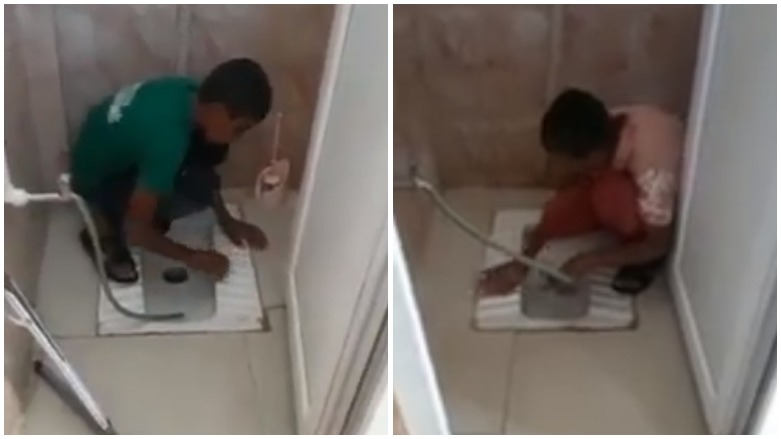 به‌ڤیدیۆ.. گروپه‌ چه‌كداره‌كان ئاوده‌ستی گرتووخانه‌كان به‌ ده‌ستی منداڵانی عه‌فرین پاك ده‌كه‌نه‌وه‌